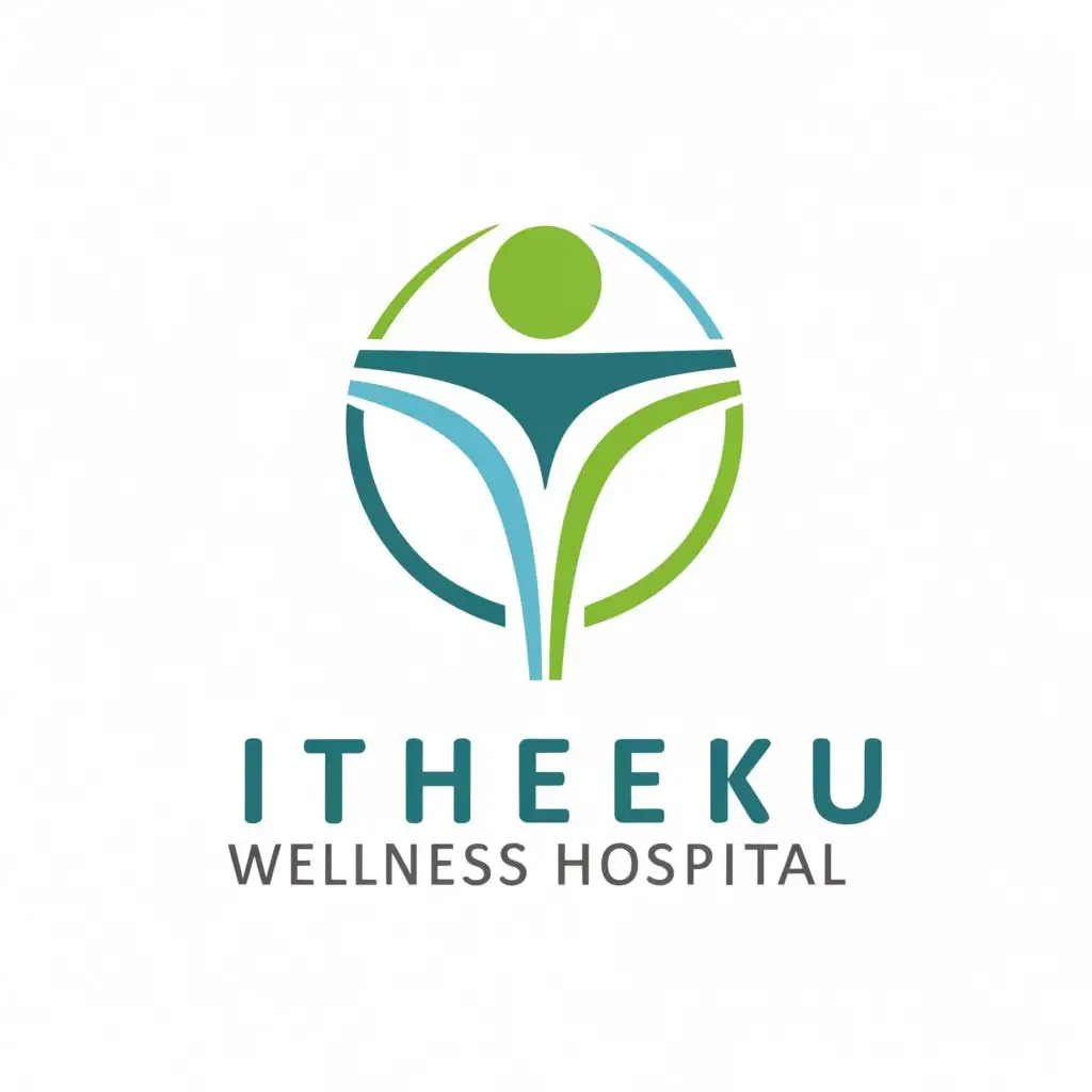 a logo design,with the text "iTheku", main symbol:Wellness Hospital. Colours teals, aqua, green. typographical,Moderate,be used in Medical Dental industry,clear background