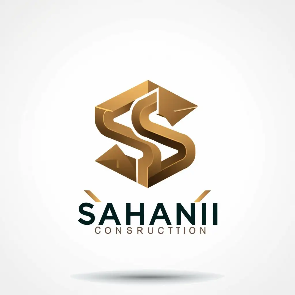 a logo design,with the text "sahani construction", main symbol:main symbol of logo consits by two alphabets s & c,complex,be used in Construction industry,clear background