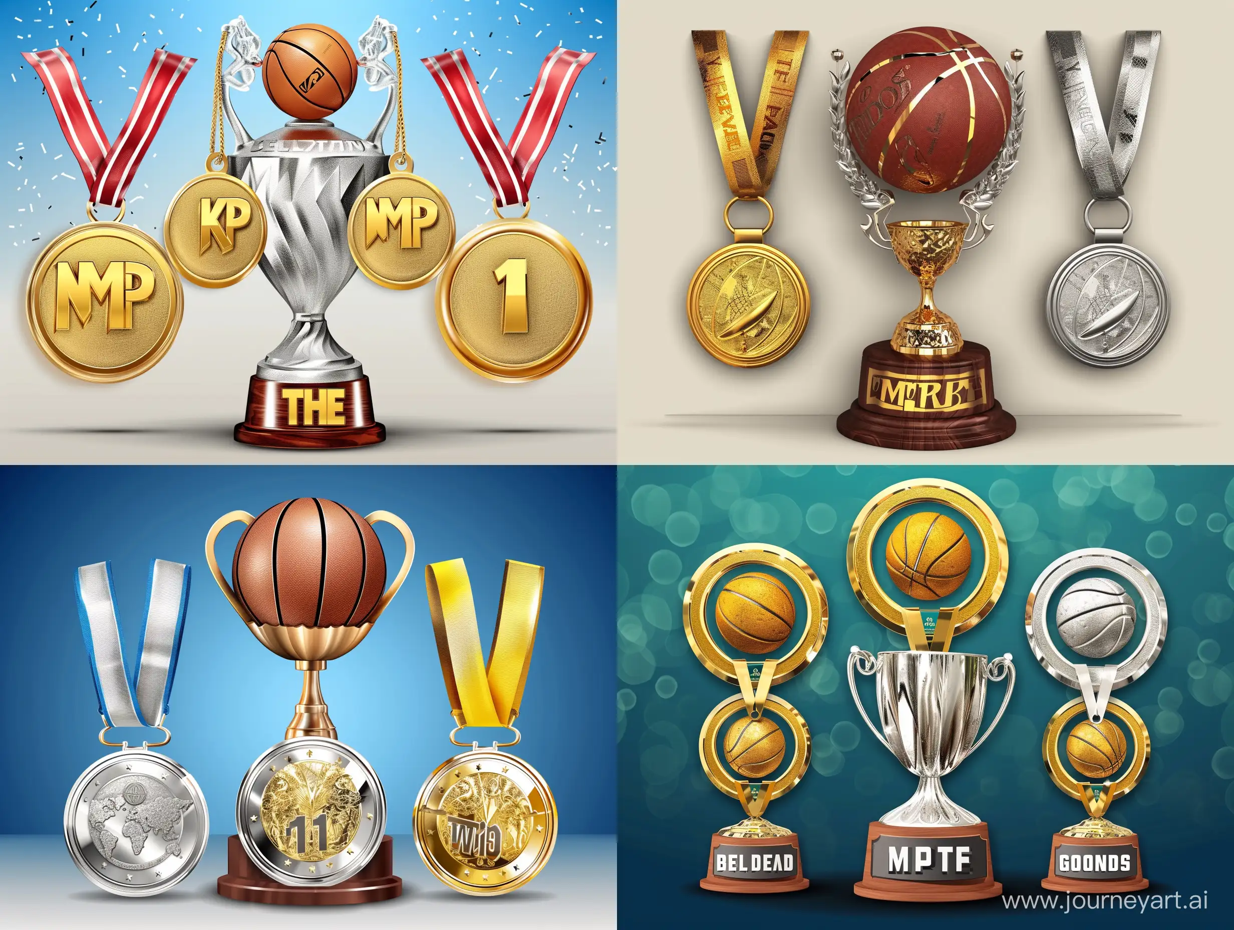 Basketball-Medals-and-MVP-Trophy-Gold-Silver-Bronze