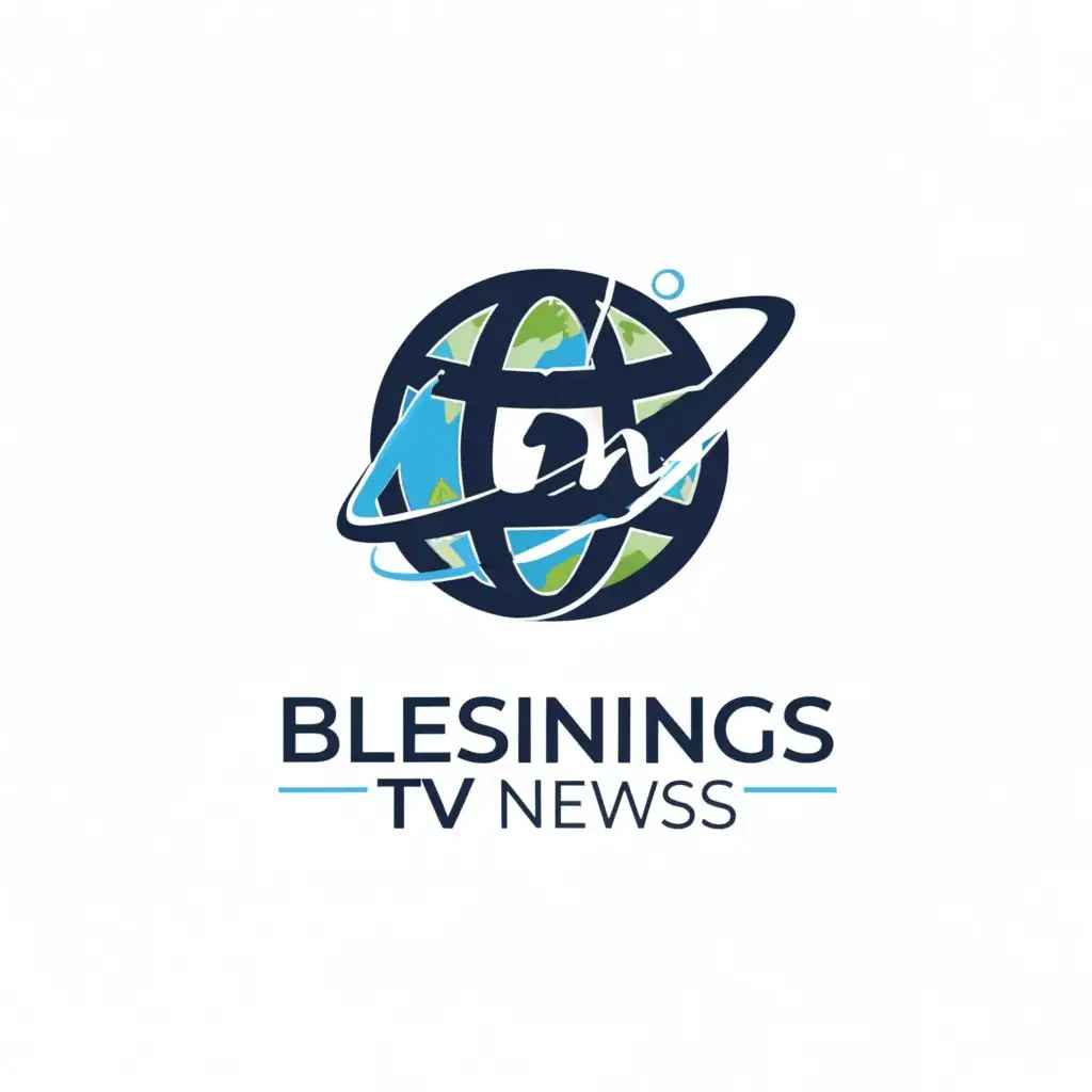 LOGO-Design-For-Blessings-TV-News-Globe-Symbol-with-Moderate-Clarity-and-Clear-Background