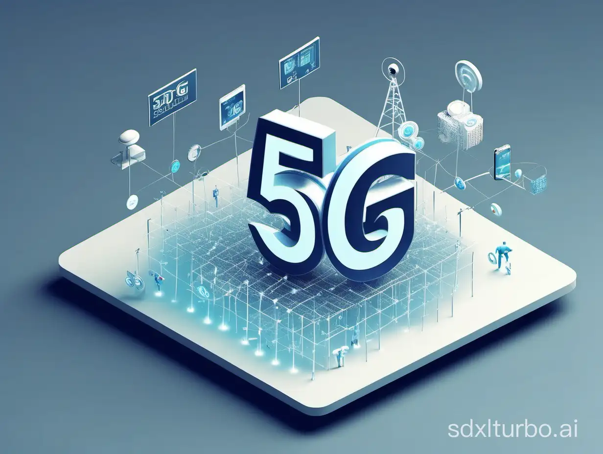 Create a 3D image indicating 5G