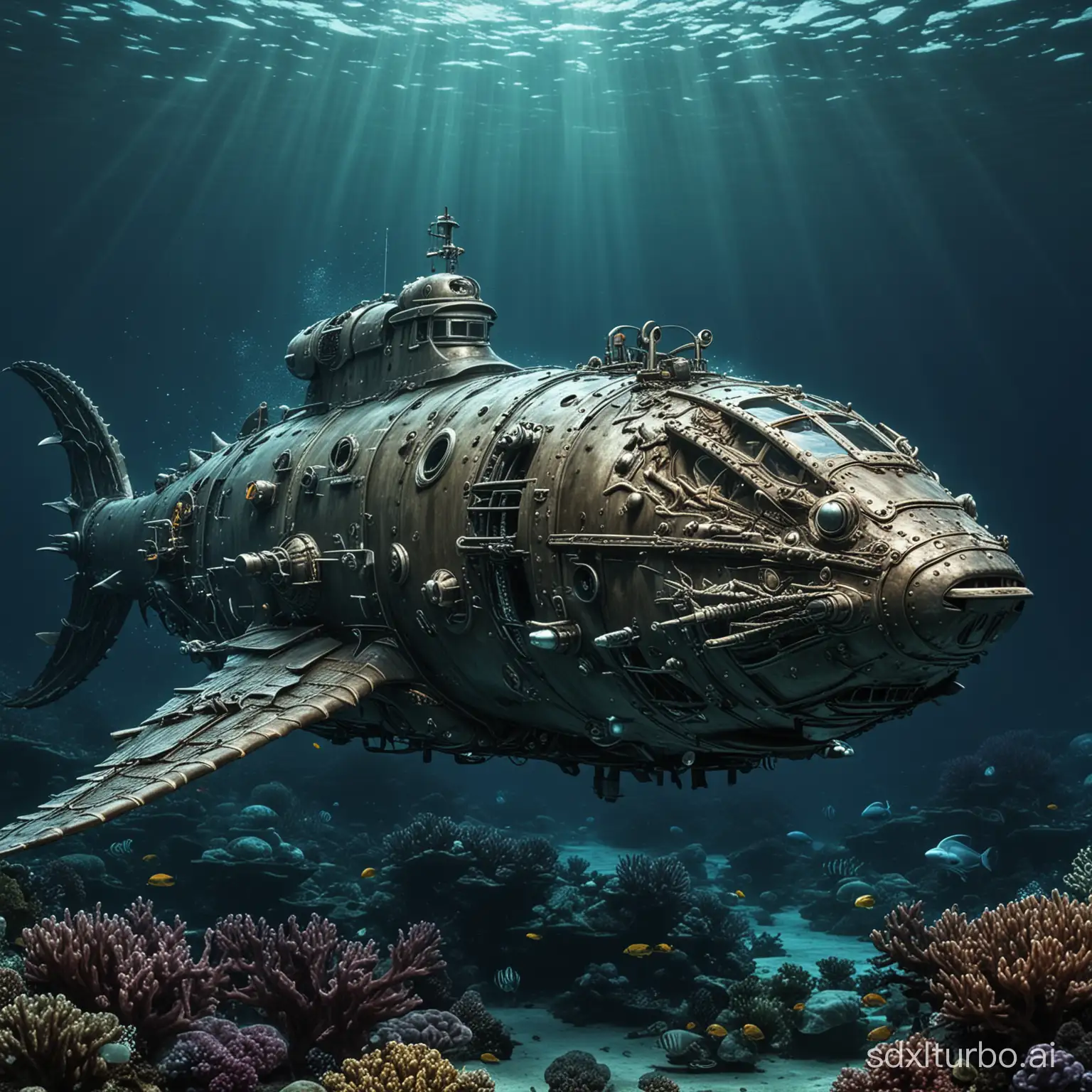 Dragon underwater submarine