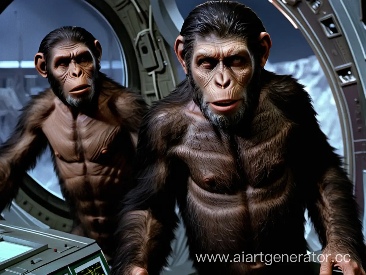 Apes-Commandeering-Spaceship-on-Alien-Planet