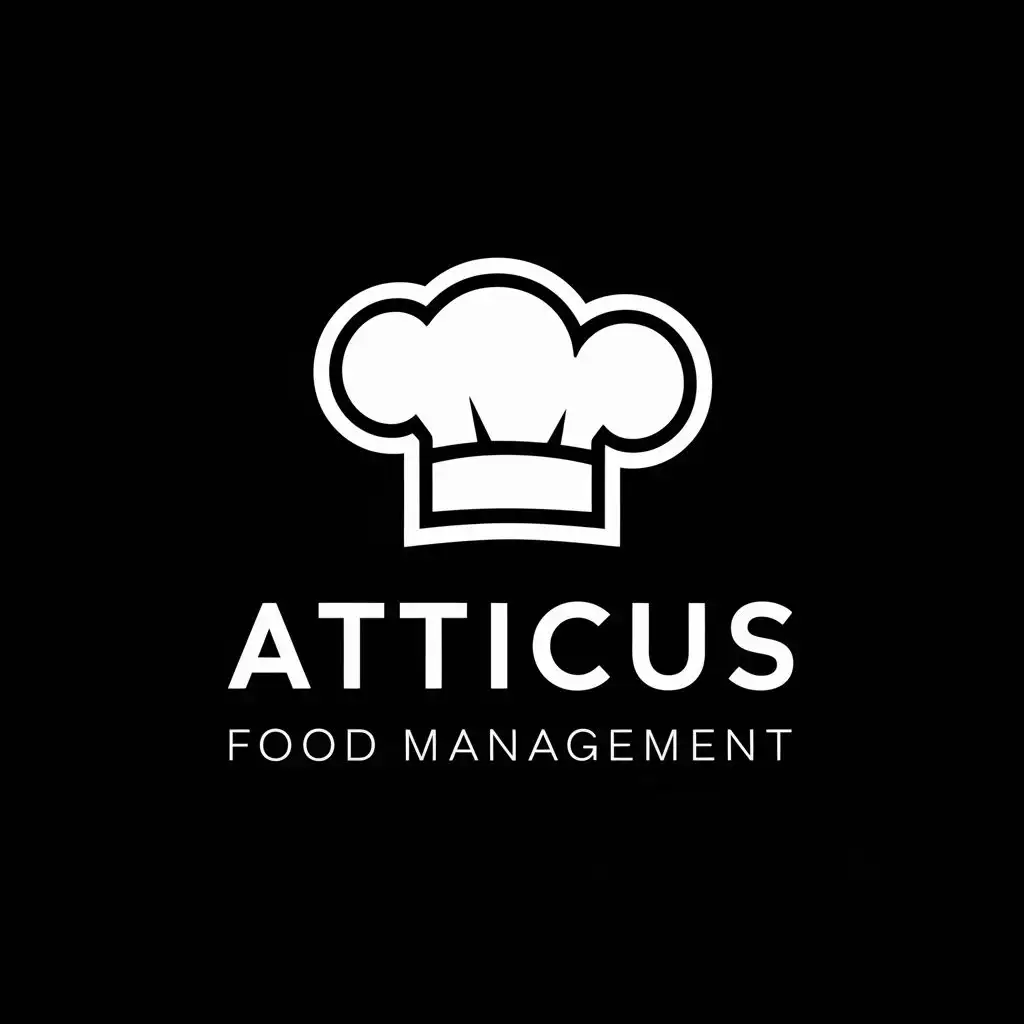 LOGO-Design-for-Atticus-Food-Management-Chef-Hat-Emblem-with-Elegant-Typography-for-Restaurant-Branding