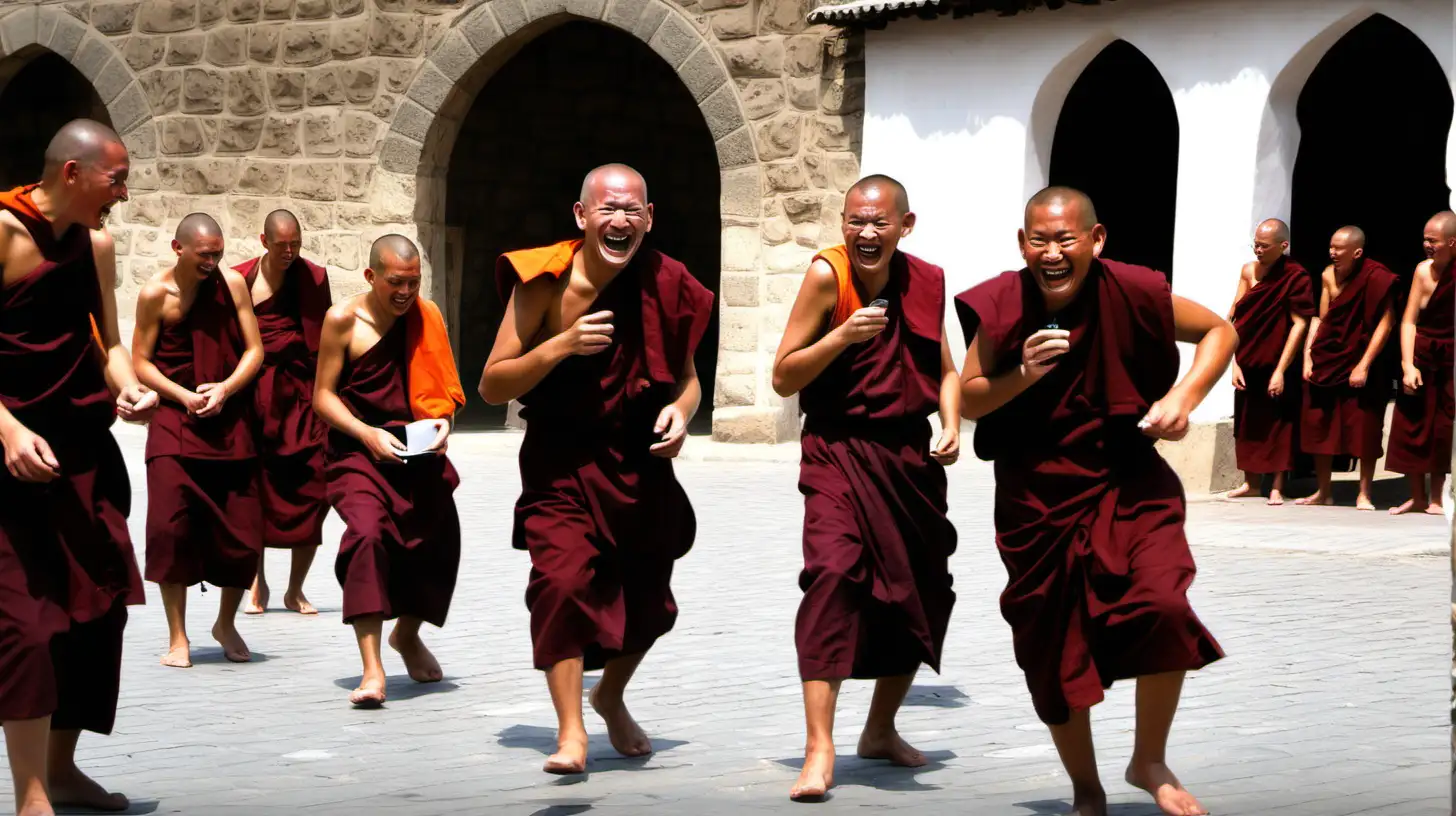 Monks Bring Joyful Laughter to Village Center