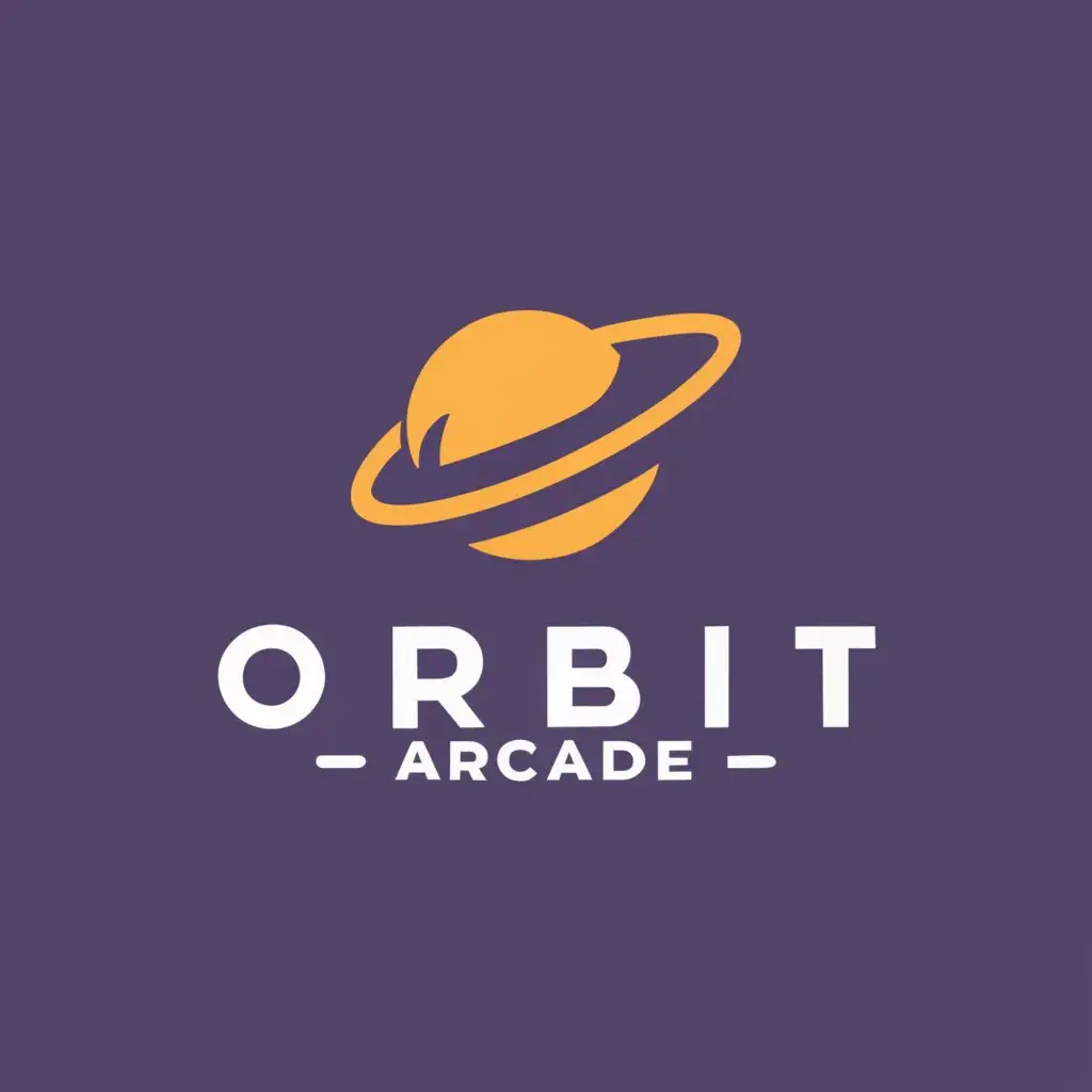 logo, A planet, with the text "Orbit Arcade", typography, be used in Entertainment industry