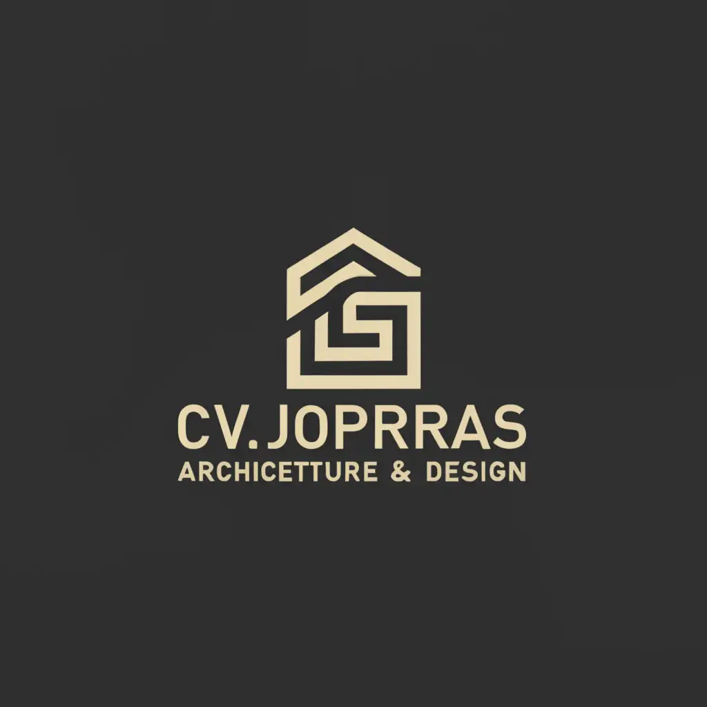 a logo design,with the text "CV. JOPRAS ARCHITECTURE & DESIGN", main symbol:HOME,Minimalistic,be used in Construction industry,clear background
