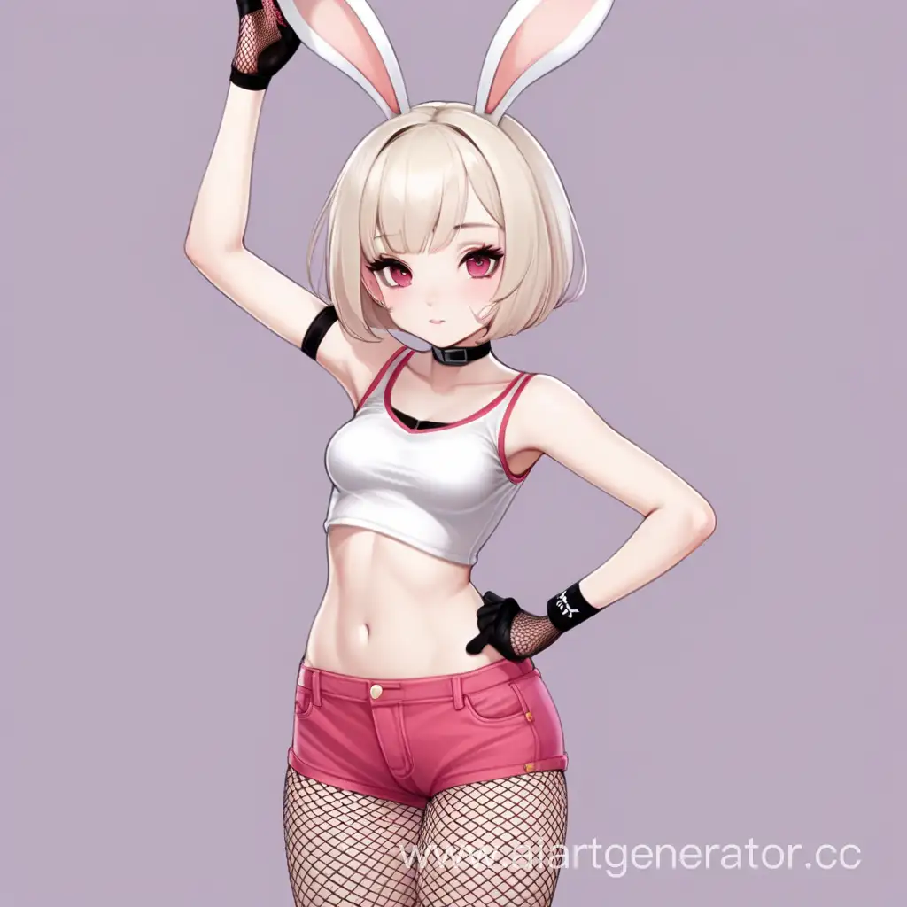 Adorable-WhiteHaired-Bunny-Girl-in-Fashionable-Attire