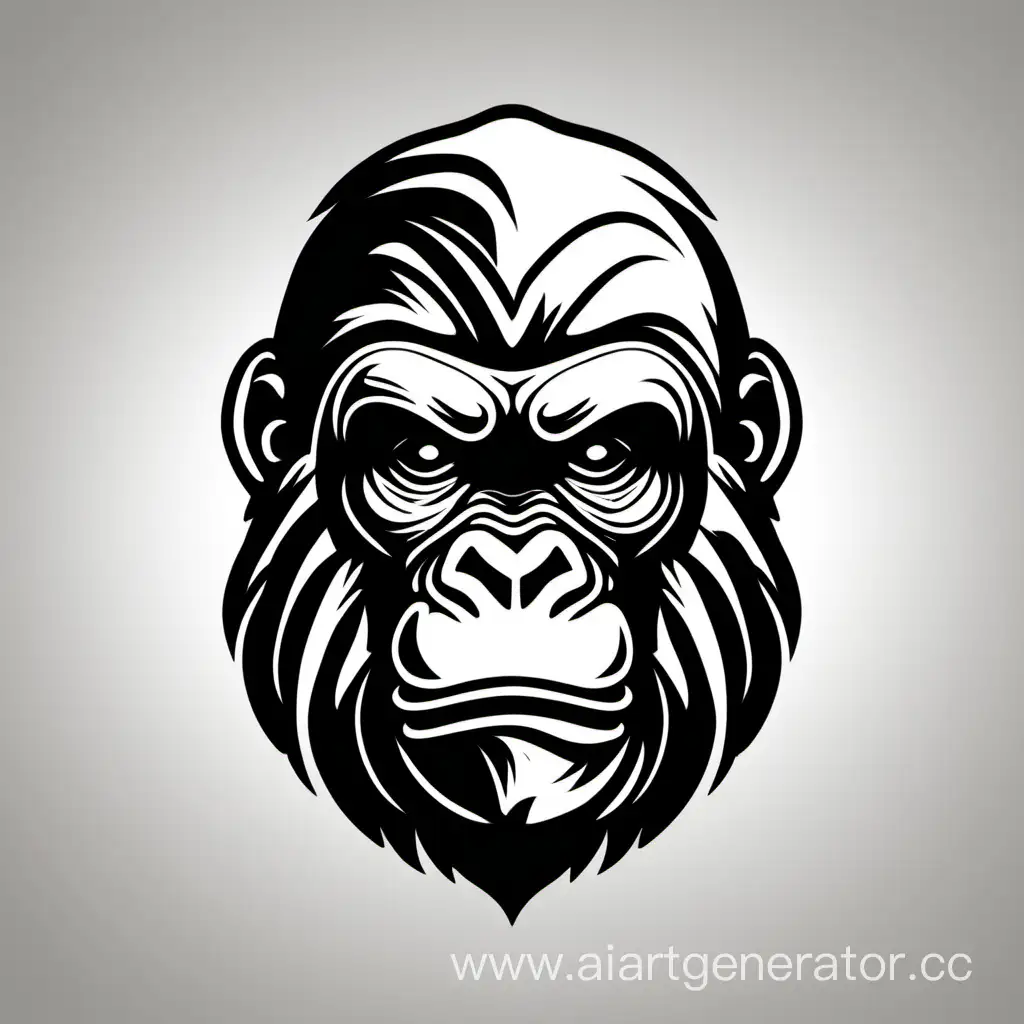 Контурный эскиз гориллы, логотип