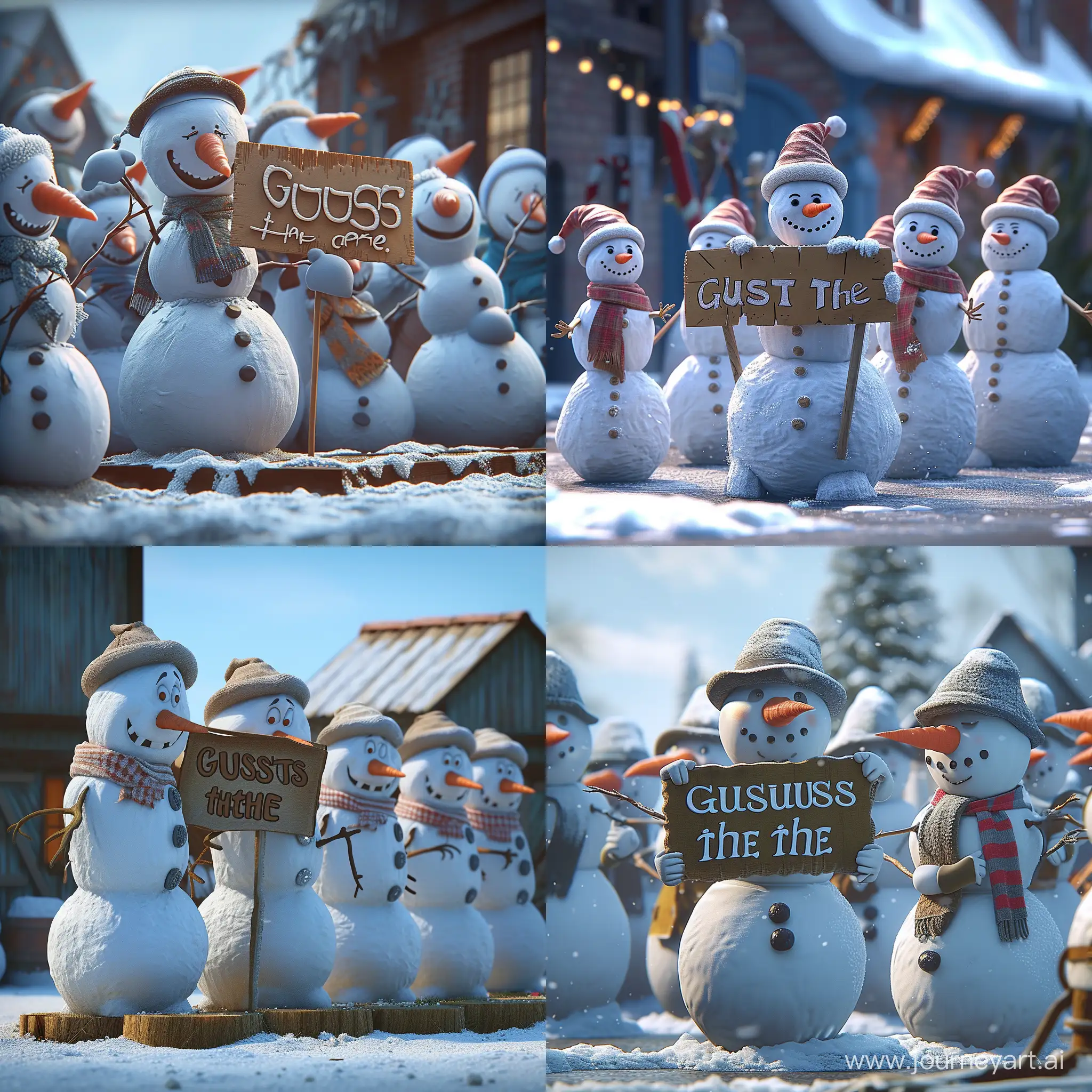 Snowmen-Holding-Guess-the-Character-Sign-in-Winter-Scene