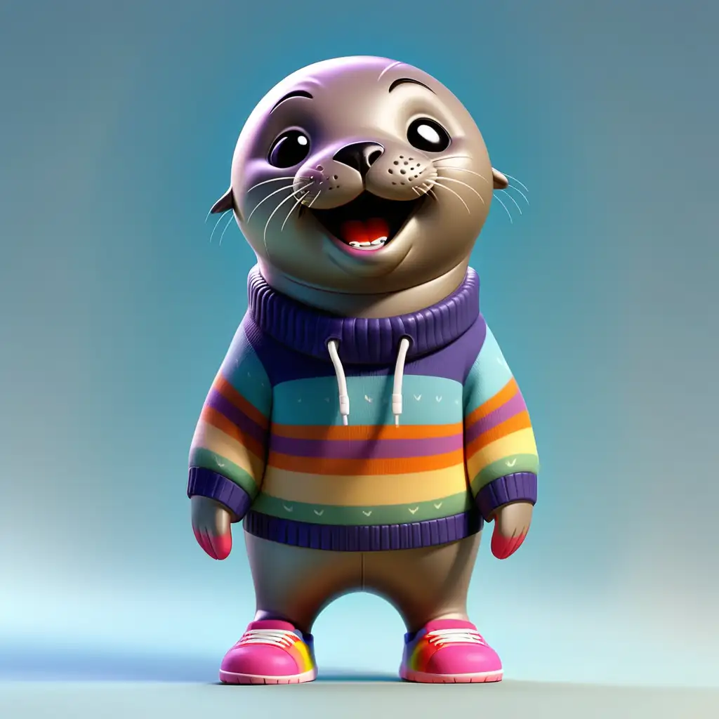 Adorable Seal Character in Colorful Sweater Blind Box Collection