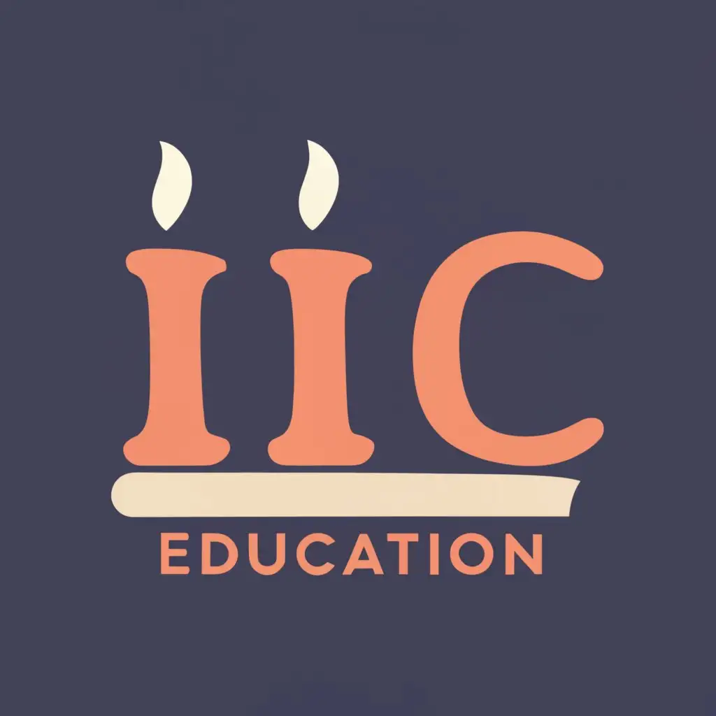 logo, candle, with the text "IIC", typography, be used in Education industry