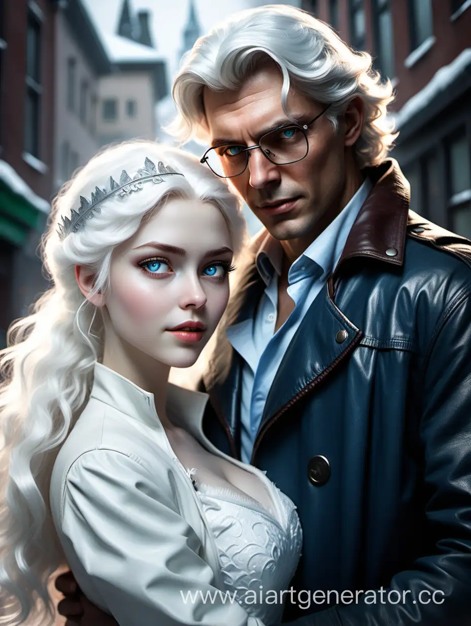 Romantic-Encounter-Snow-Queen-and-Private-Detective-in-Realistic-Setting