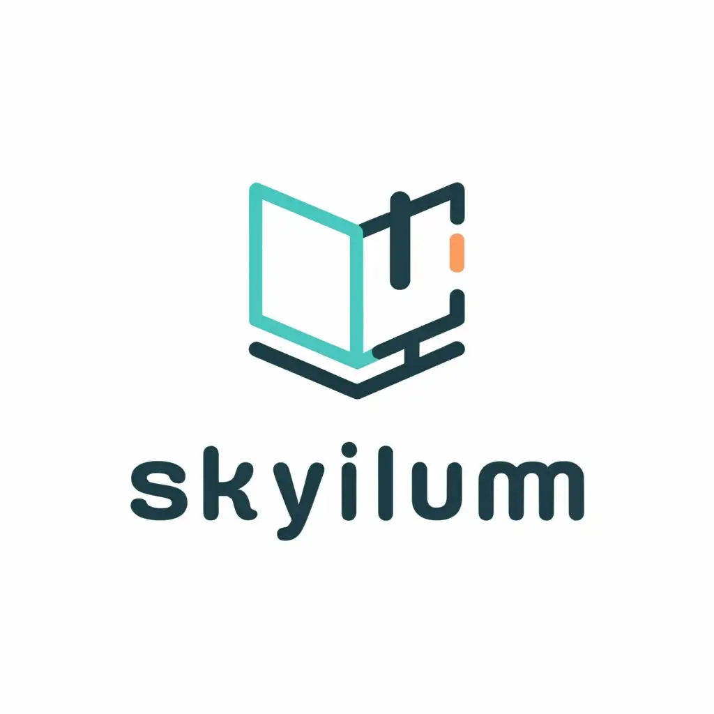 a logo design,with the text "Skyilum", main symbol:Textbook,Moderate,be used in Education industry,clear background