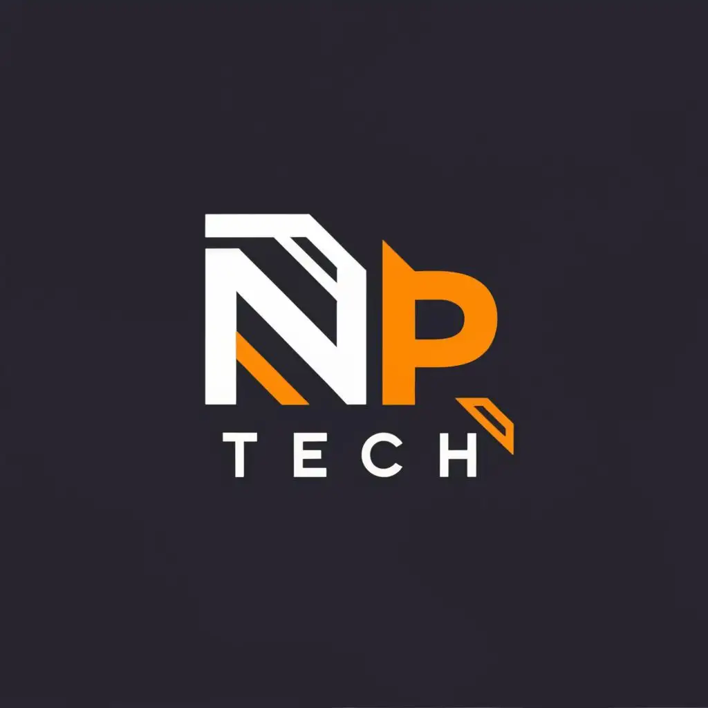 logo, text, with the text "N.P Tech", typography, be used in Internet industry