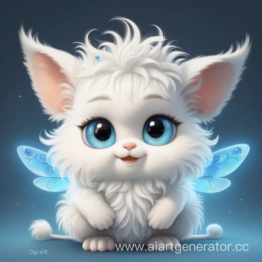 Fluffy-White-Oval-Character-with-Blue-Fairy-Companion