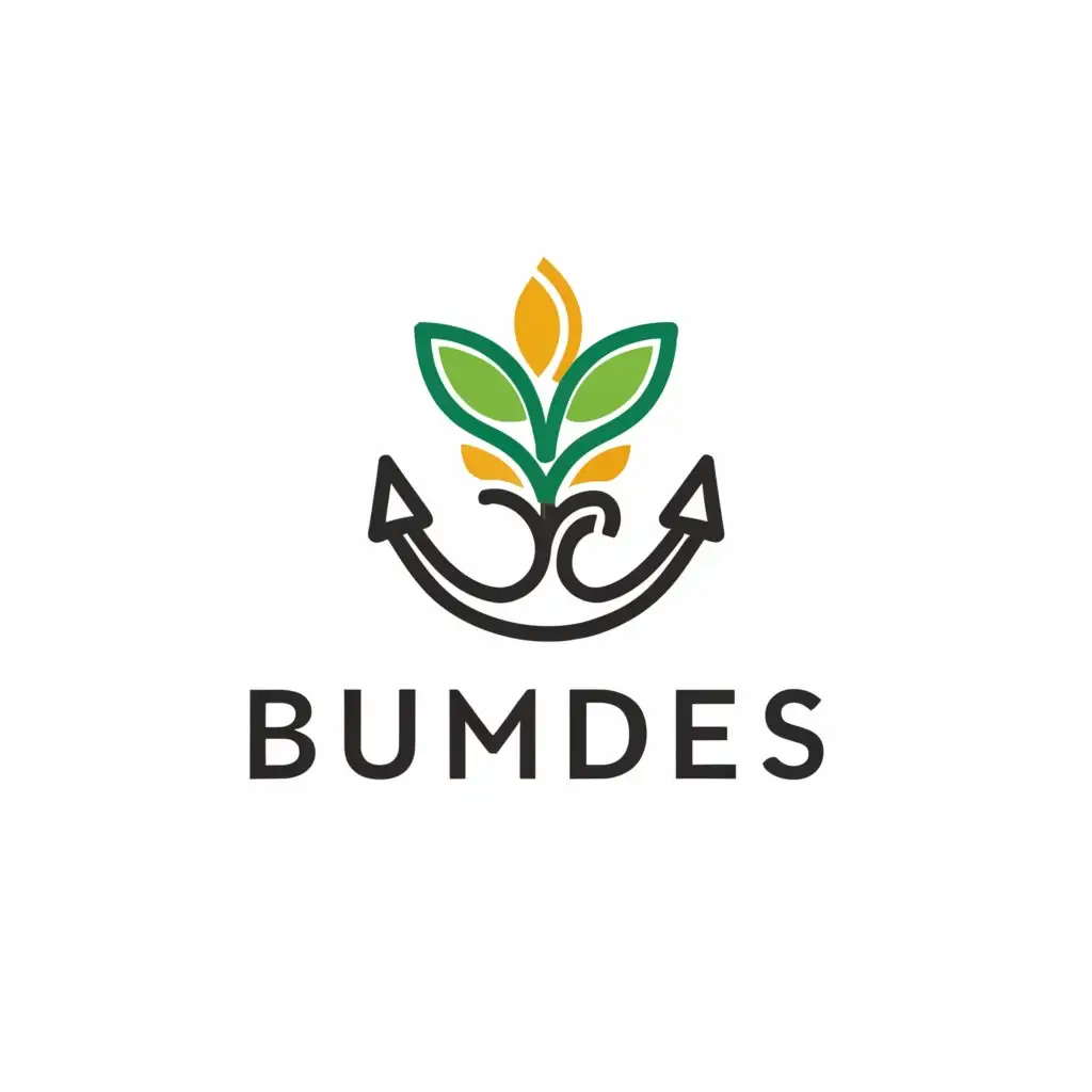 a logo design,with the text "bumdes", main symbol:cotton paddy anchor,Moderate,clear background