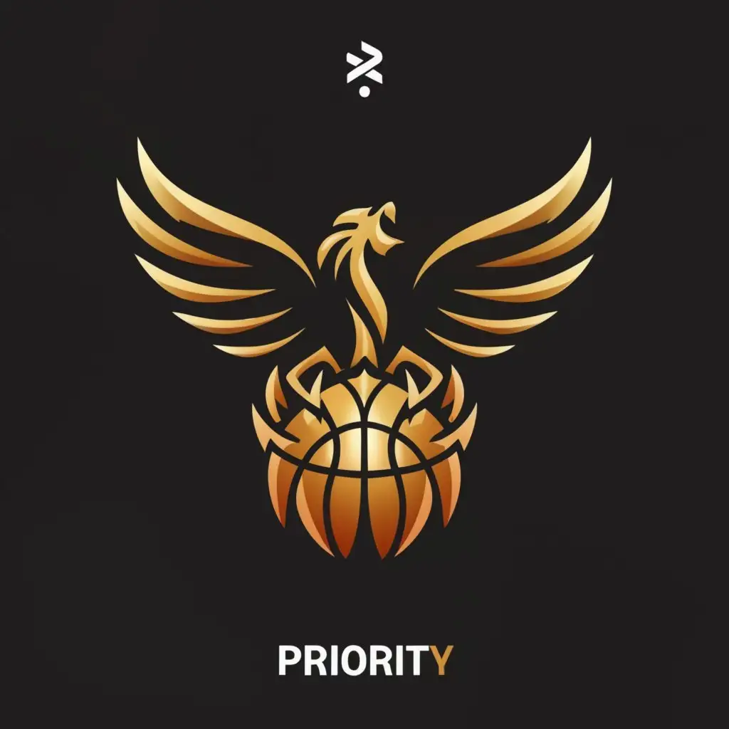 a logo design,with the text 'priority', main symbol:phoenix playing basketball with star,complex,be used in Sports Fitness industry,clear background