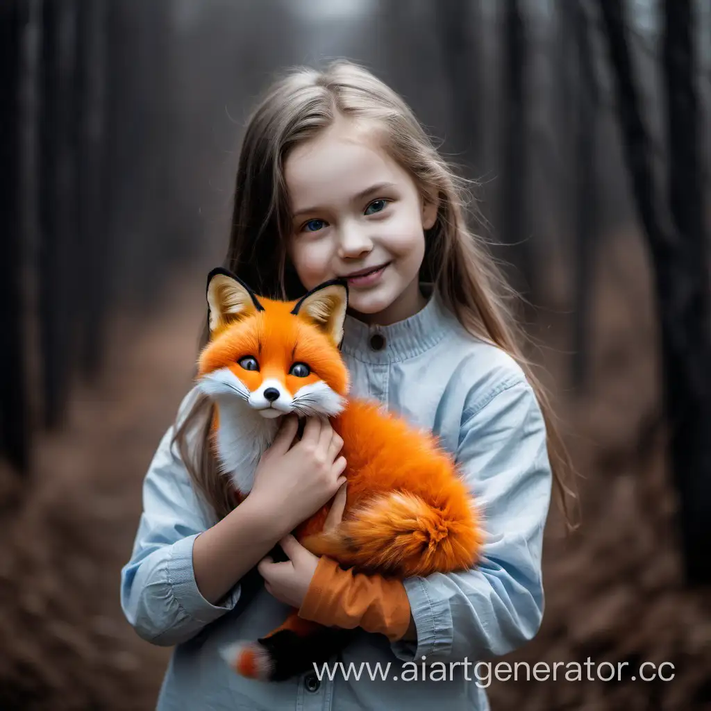Девушка держит в руках кота лису