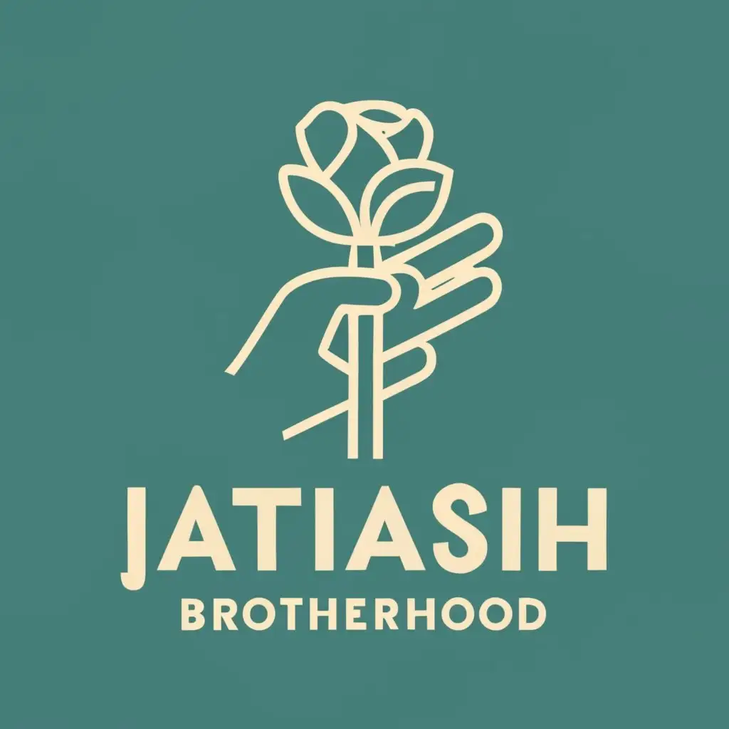 logo, HANDS HOLDING ROSES, with the text "JATIASIH BROTHERHOOD", typography, be used in Religious industry