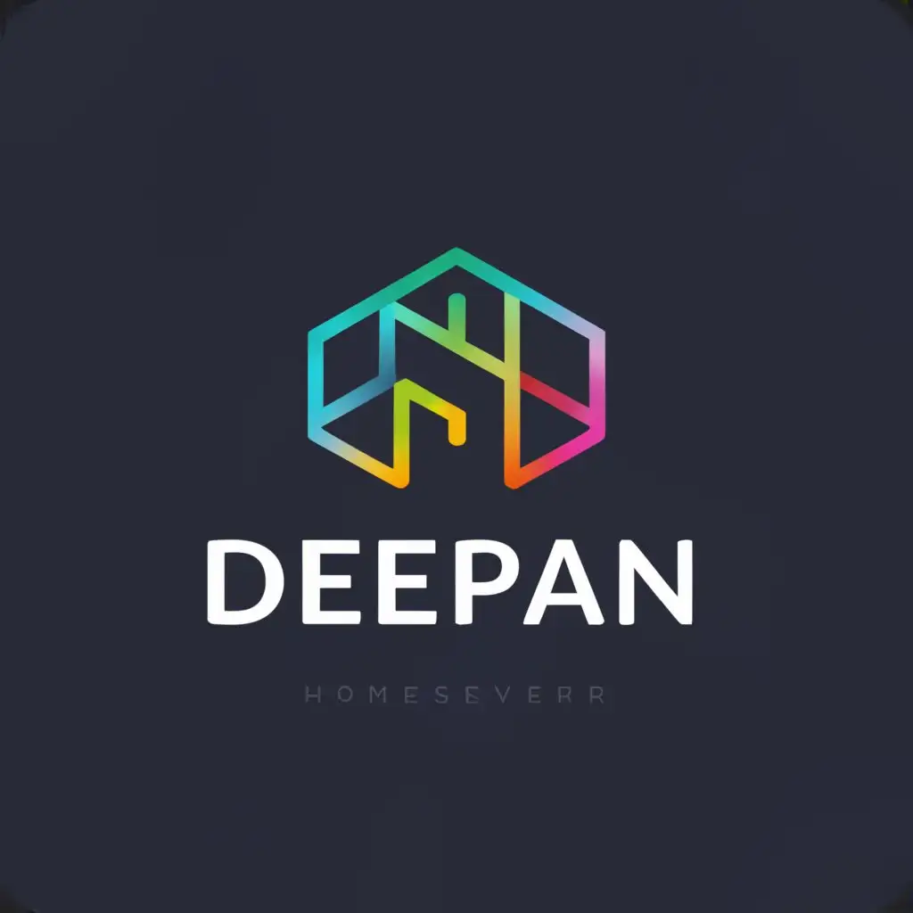 a logo design,with the text "Deepan", main symbol:Home Server,Moderate,be used in Entertainment industry,clear background