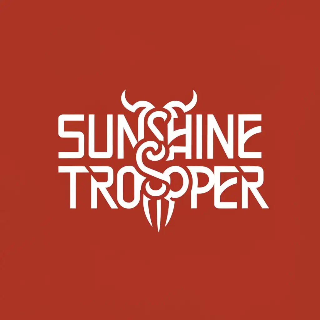 a logo design,with the text 'Sunshine Trooper', main symbol:The letters ST and the devil
As minimalistic as possible ,Minimalistic,clear background