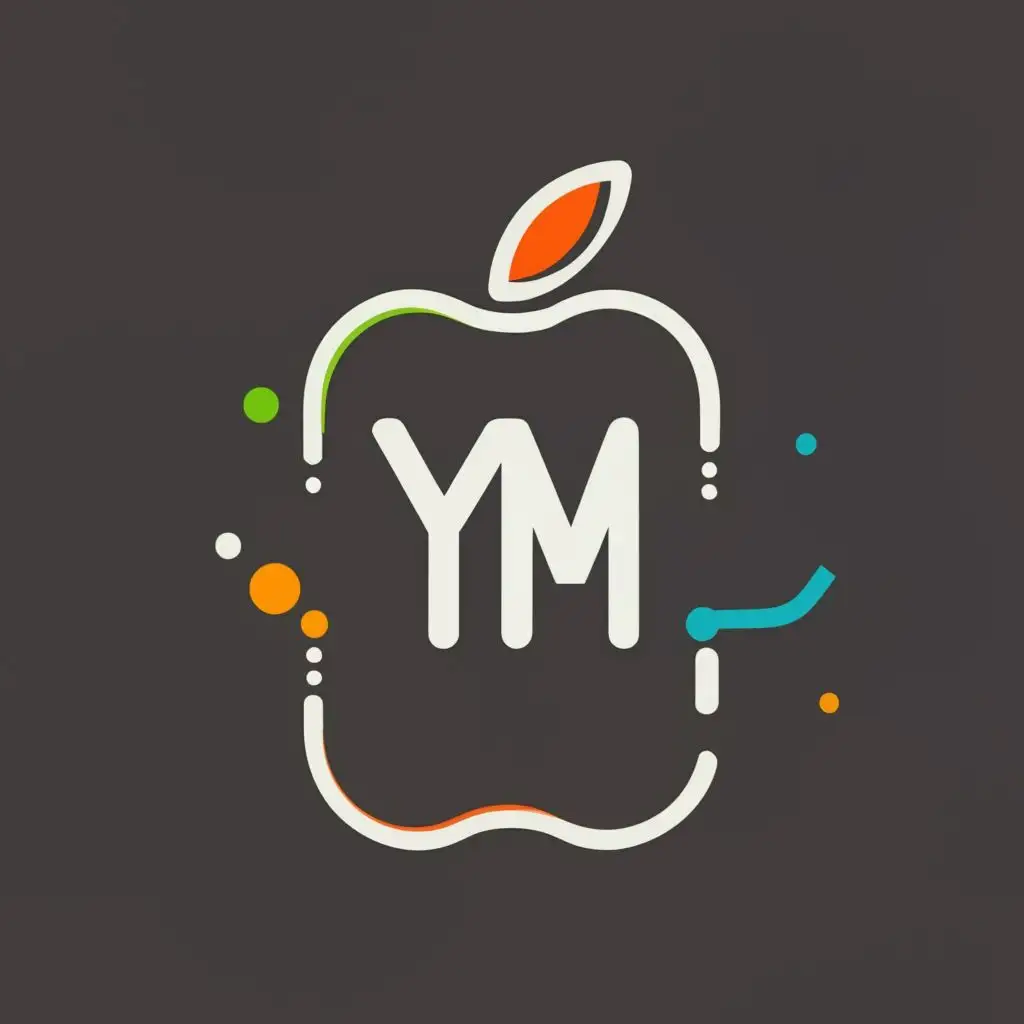 LOGO-Design-For-YM-Minimalistic-Apple-Phone-with-YM-Typography-for-Technology-Industry