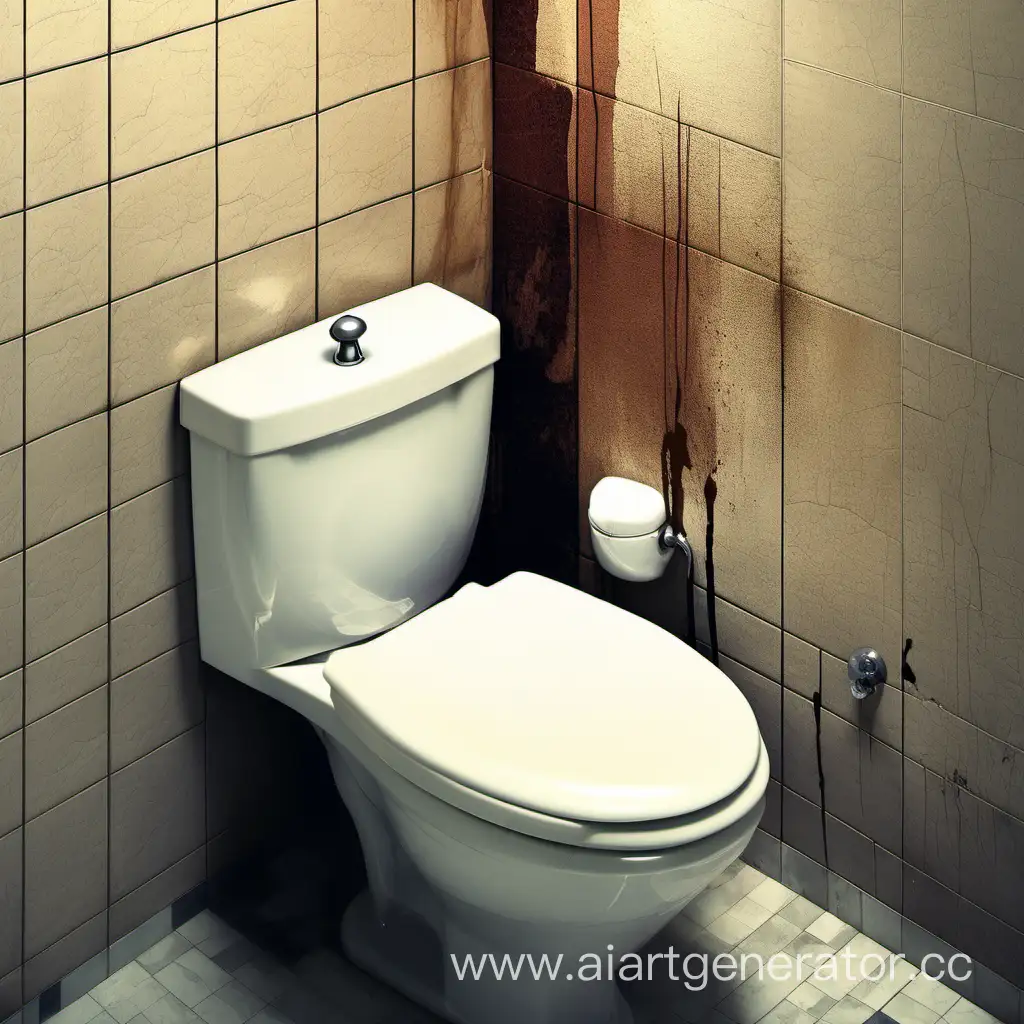 Dirty-Wall-Corner-with-Tiled-Bathroom-and-Toilet
