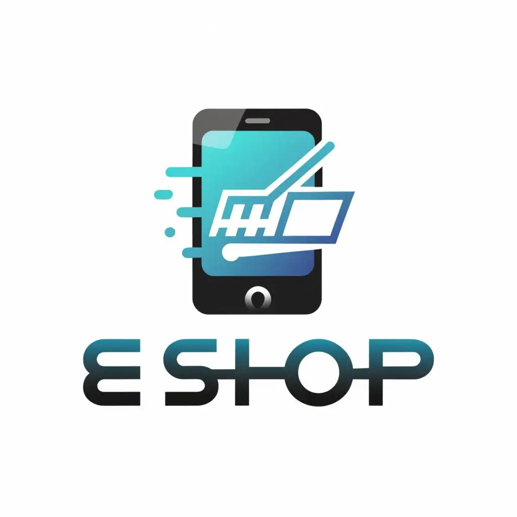 a logo design,with the text "E shop", main symbol:a mobile,Moderate,be used in Technology industry,clear background