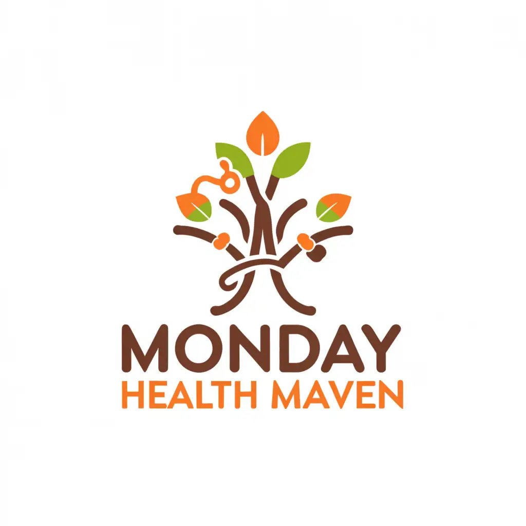 a logo design,with the text "MONDAY HEALTH MAVEN", main symbol:APPLE STETHOSCOPE TREE,Minimalistic,be used in Medical Dental industry,clear background