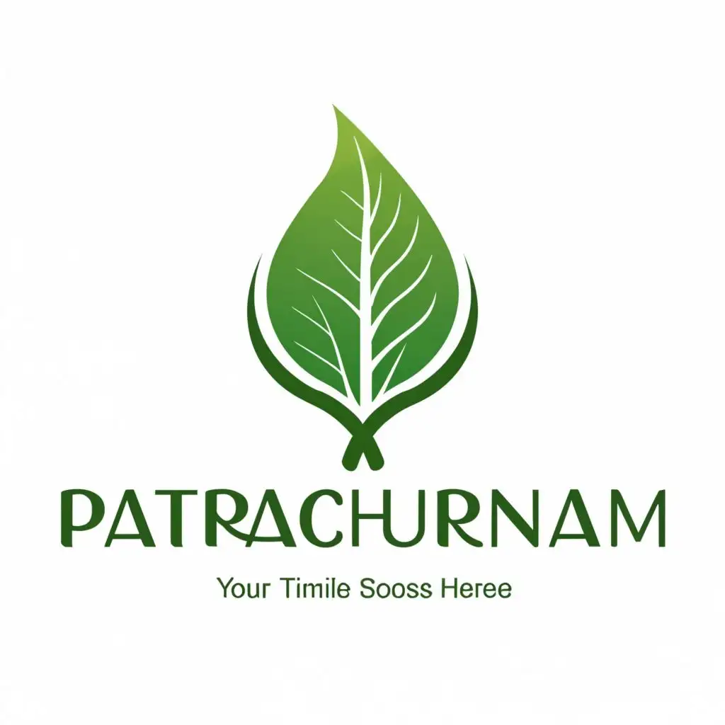 logo, Green Leaf , with the text "Patrachurnam", typography, be used in Medical Dental industry
