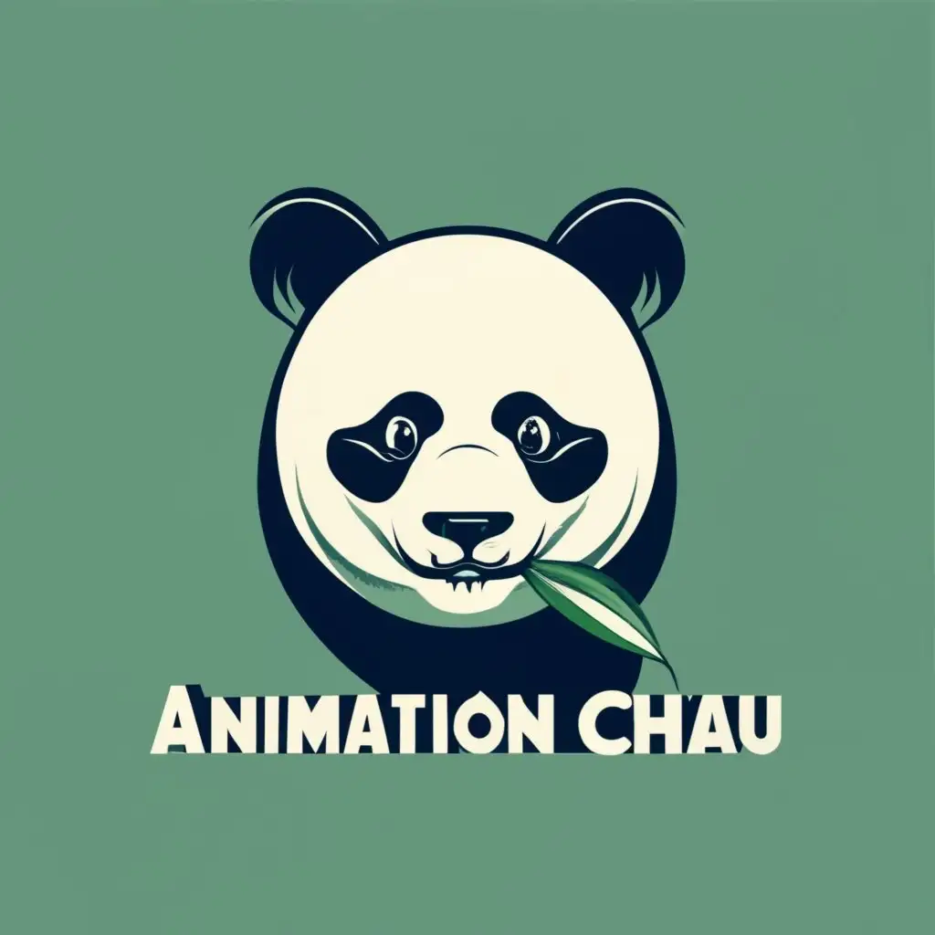 logo, Panda, with the text "Animation Chau", typography, be used in Entertainment industry