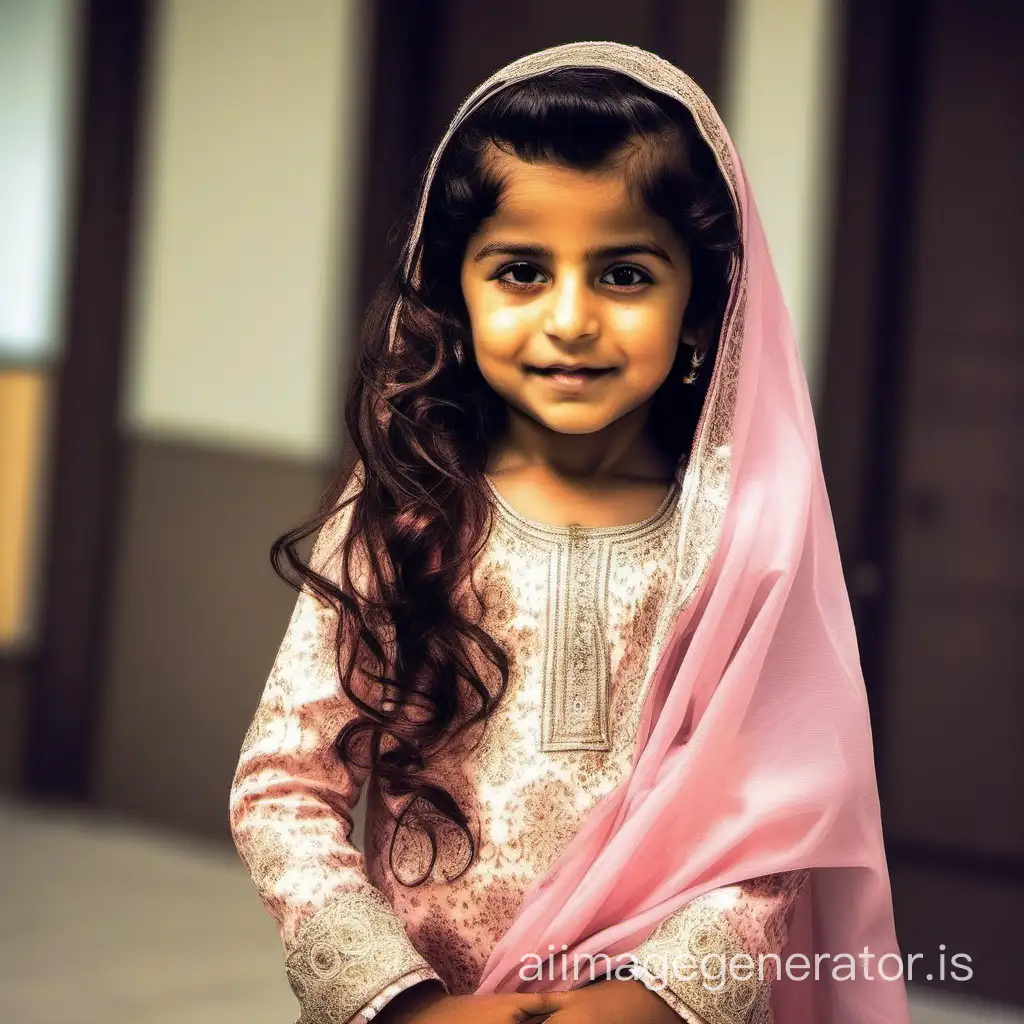 Pakistani Muslim Father with Curly Beard and Two Daughters Hooriya and ...