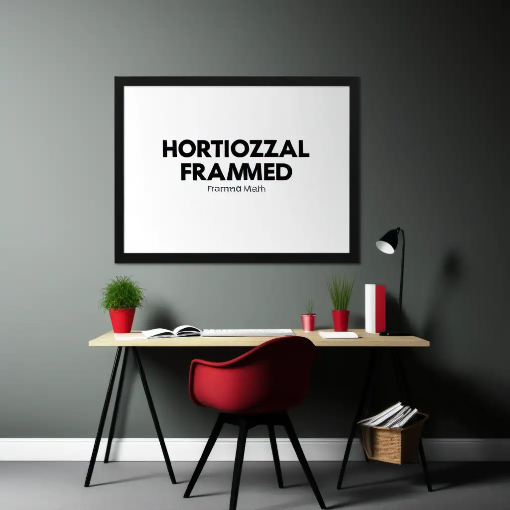 mockup for horizontal framed poster
