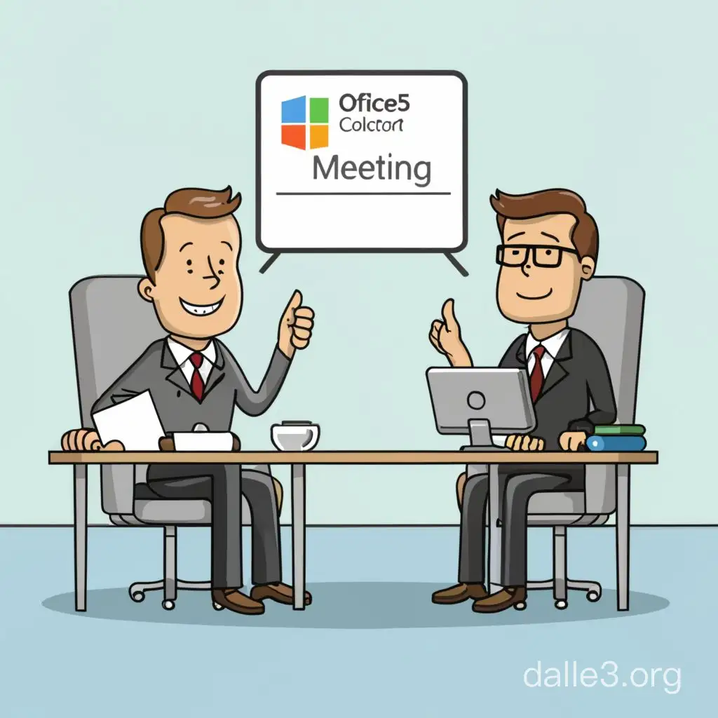 code meeting accouncement cartoon for office 365