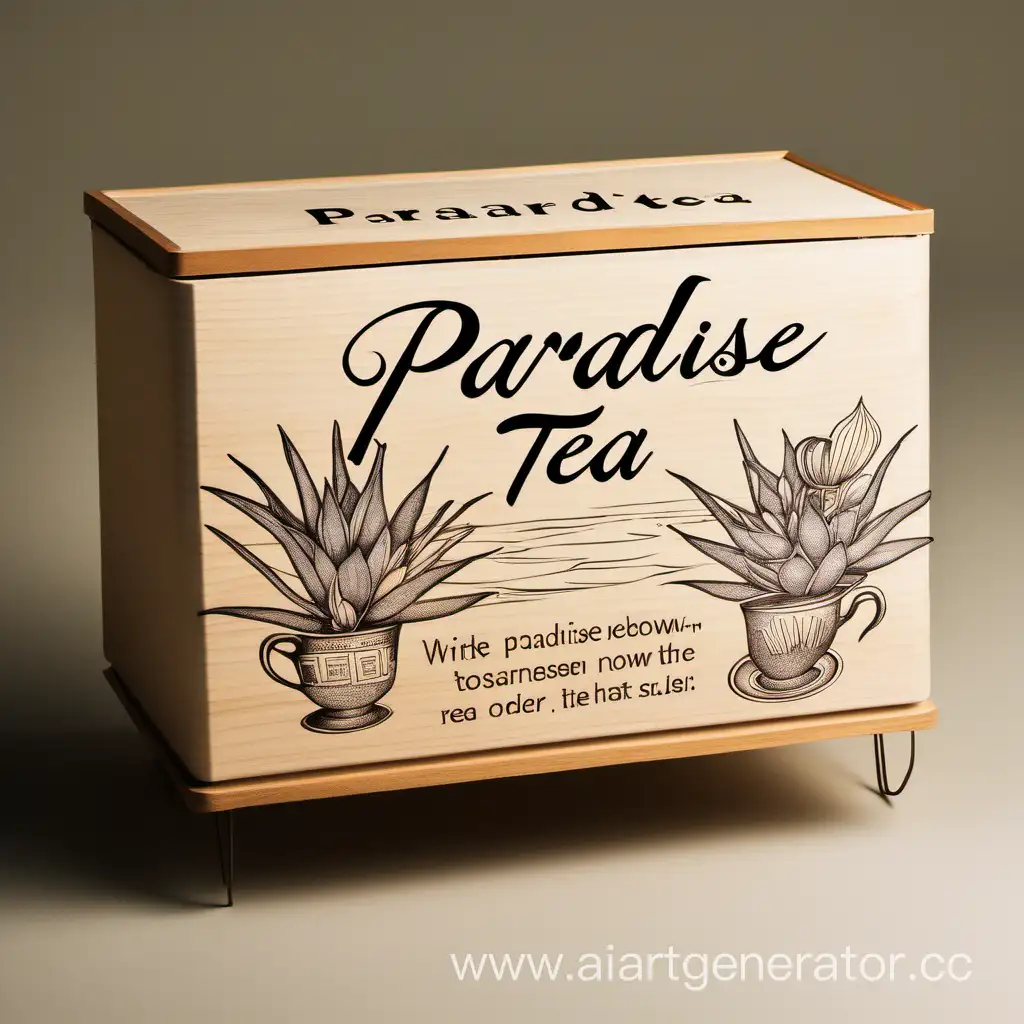 сделай коробку чая с названием Paradise-Tea
еще снизу надпись Оформить-Заказ