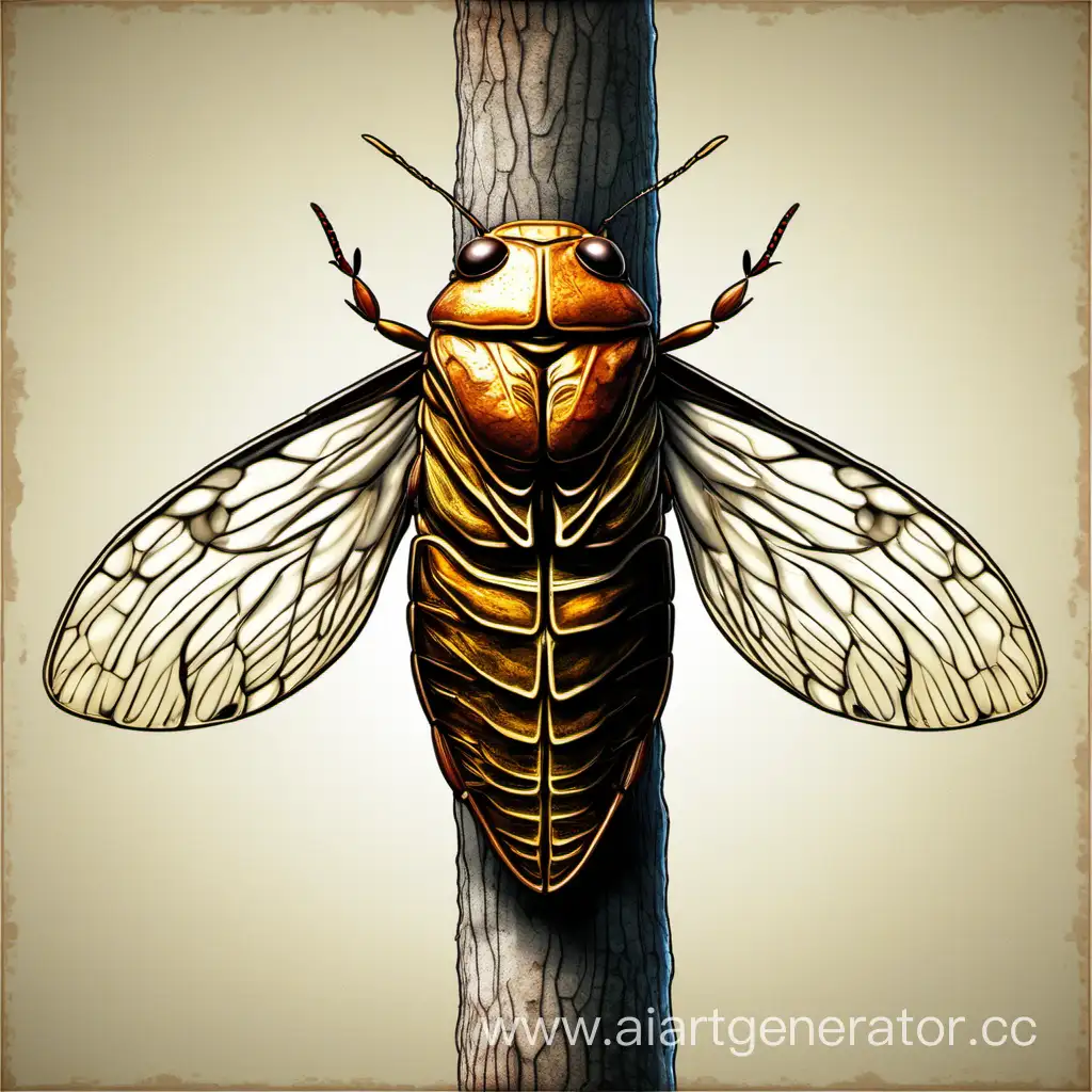 Cicada-Perched-on-a-Serene-Tree-Branch-512x512p-2D-Image