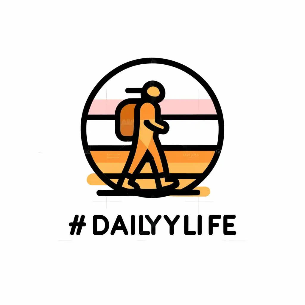 a logo design,with the text "#DAILYLIFE", main symbol:Nomad,Minimalistic,be used in Travel industry,clear background