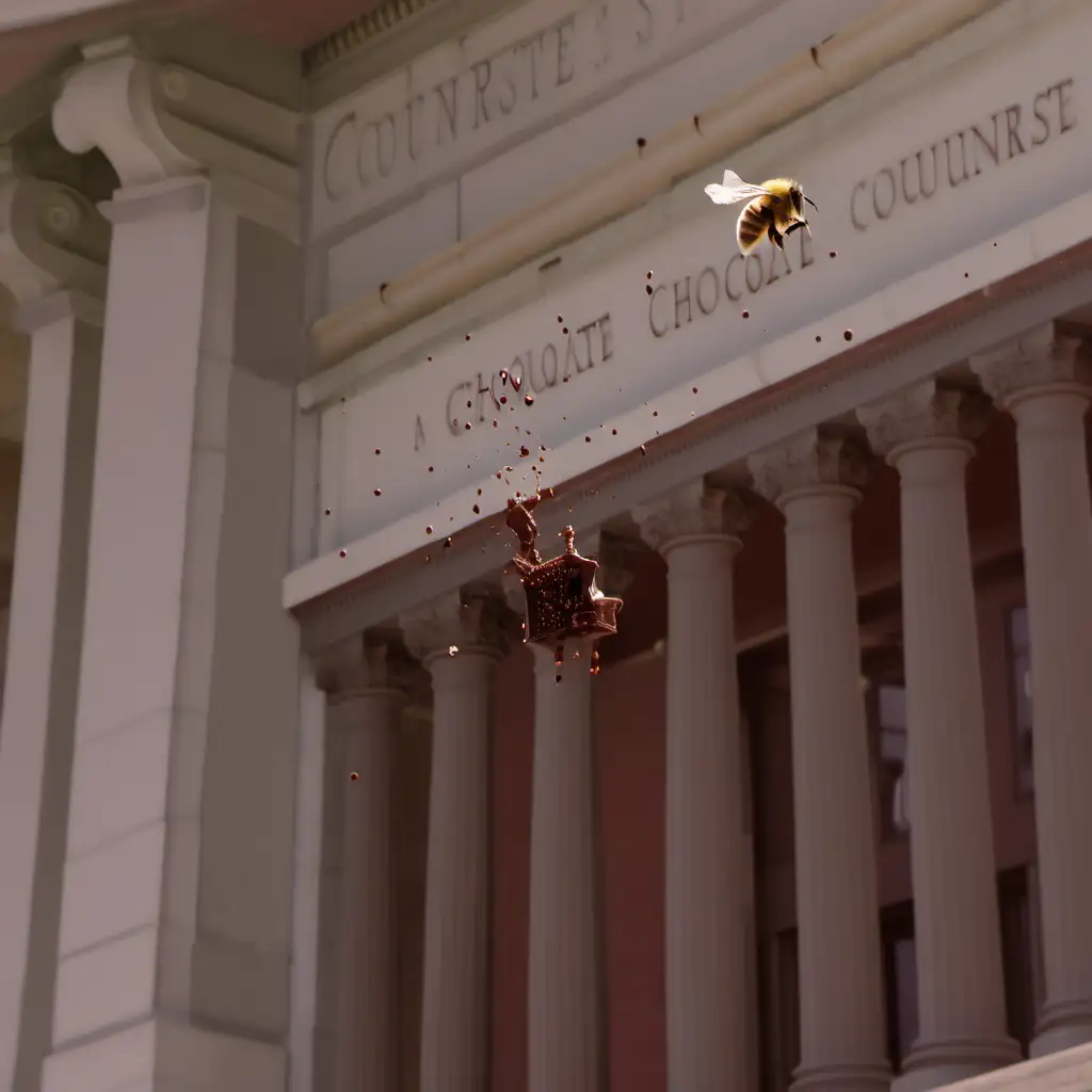 Bee Decorating Courthouse with Chocolate
