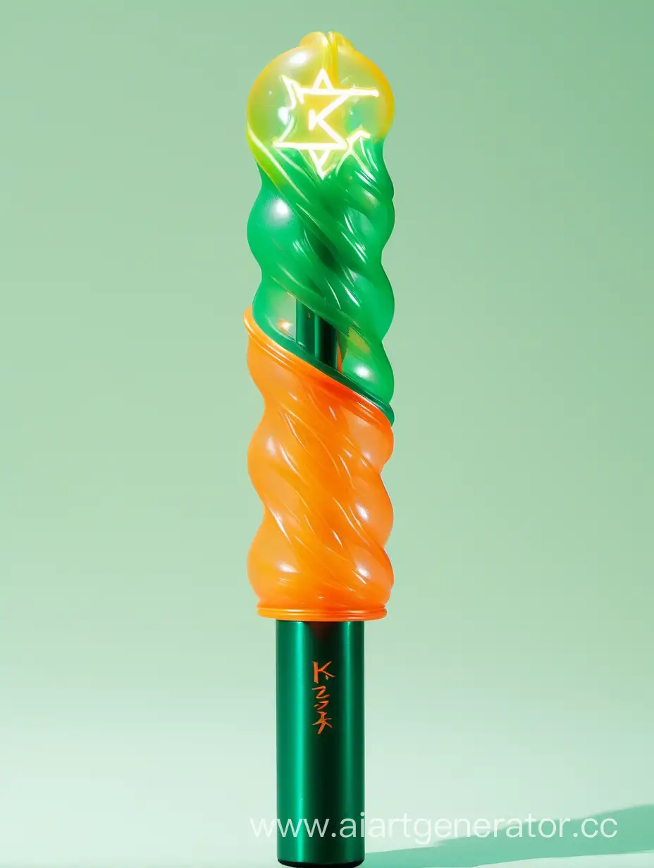 Sunder-Slip-KPop-Light-Stick-in-Green-and-Orange-Colors