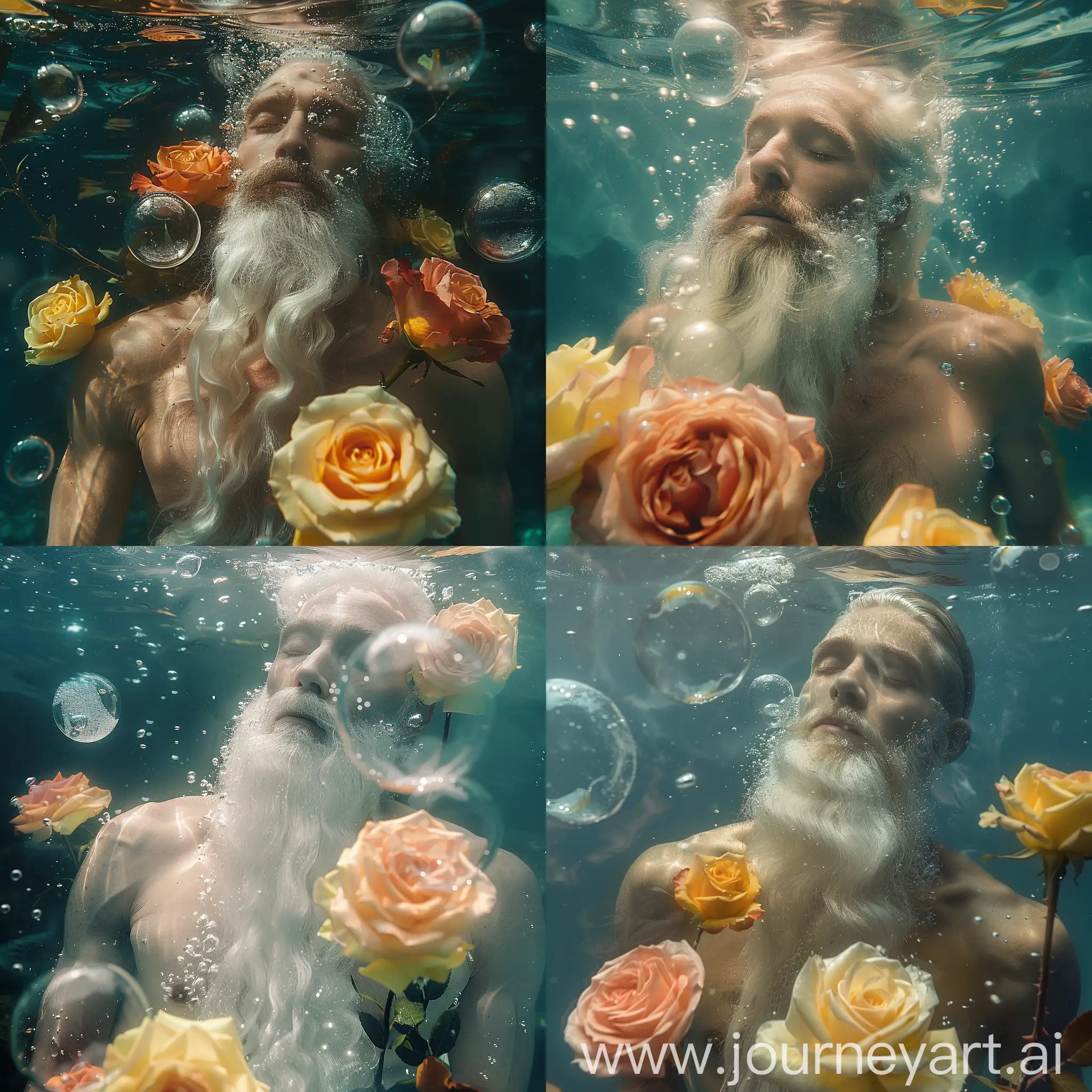 Serene-Underwater-Meditation-with-Shirtless-Man-and-Citrus-Roses