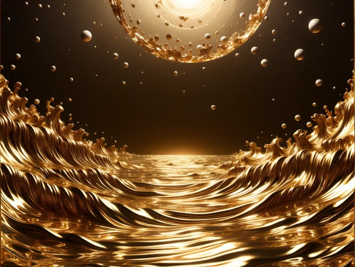 Captivating Gold Ocean and Bronze Space Fusion