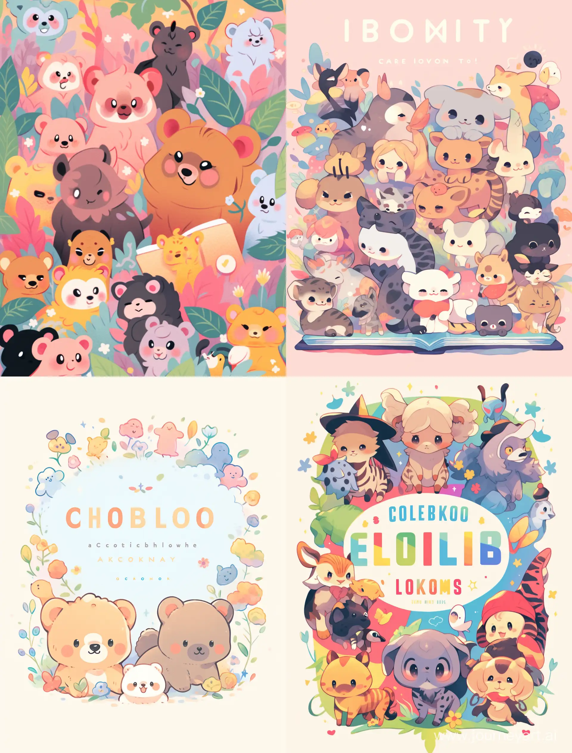 Adorable-Anime-Animals-Colorful-HighQuality-Book-Cover-for-Kids