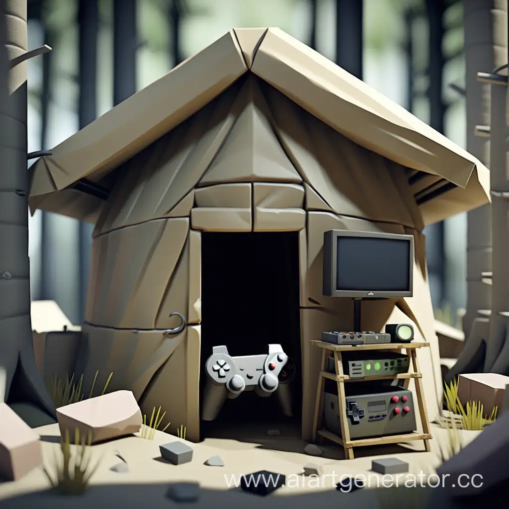 Survival-Game-Shelter-Virtual-Warriors-Fortifying-their-Base