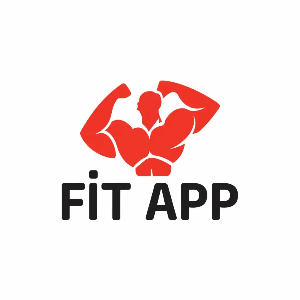 a logo design,with the text "FitApp", main symbol:Muscle,Moderate,be used in Sports Fitness industry,clear background