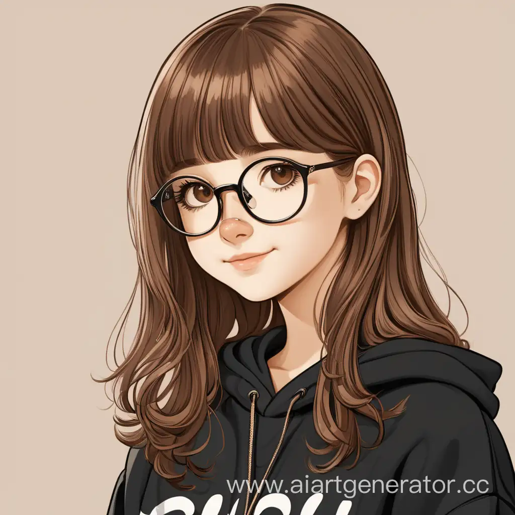 Smiling-Girl-with-Glasses-in-Stylish-Black-Sweatshirt-Graphic-Portrait