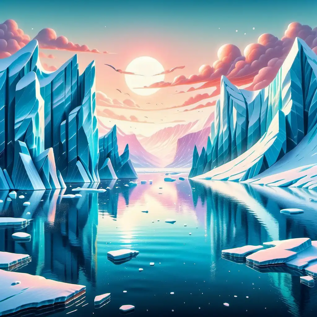 illustration, hintergrund arktis, 
atemberaubende landschaft