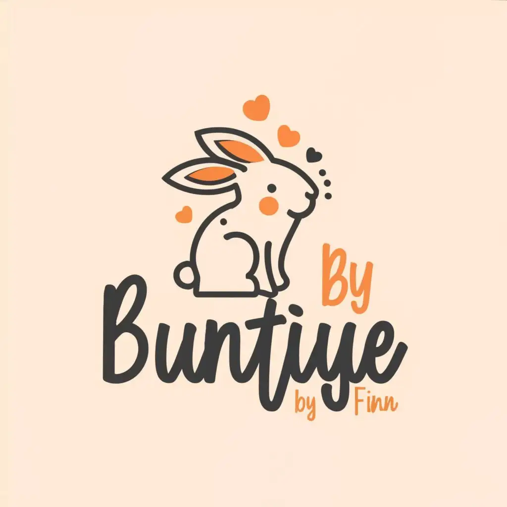 LOGO-Design-for-Buntique-by-Finn-Adorable-Bunny-Illustration-with-Custom-Typography-for-Home-and-Family-Industry