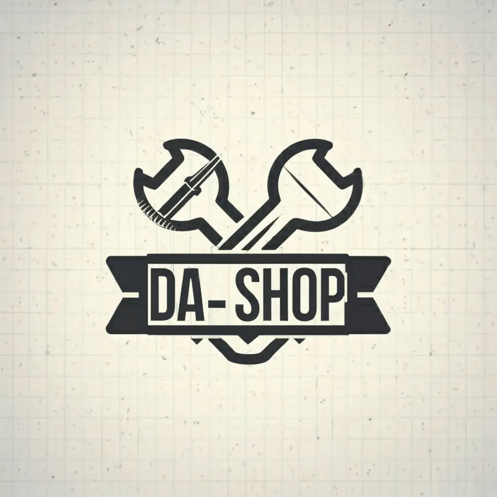 a logo design,with the text "Da Shop", main symbol:wrench and ratchet,Moderate,be used in Automotive industry,clear background