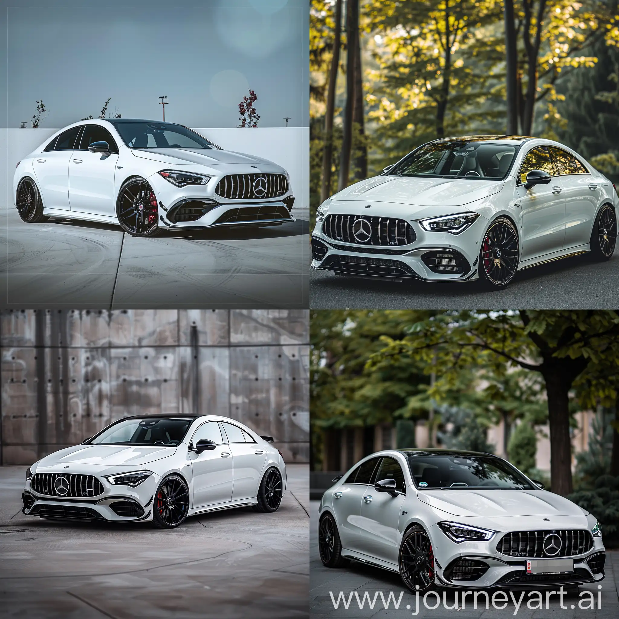 Aesthetic-White-Mercedes-CLA-45S-2022-with-Black-Rims-Instagram-Filter-Wallpaper